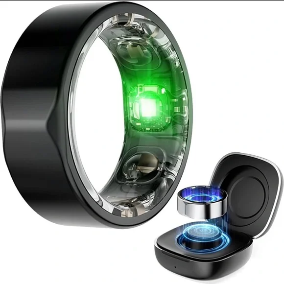 Black JC Smart Ring Size 10,Fitness Tracker, Heart Rate, Sleep Tracker Ring
